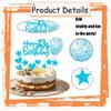 11 Pcs Glitter 16th Birthday Cake Topper Blue Hearts Balloon Star Cake Decoration Sweet Sixteen Cake Decor for Boys Girls view 3