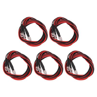 4 LED RC Car Light, Stable Power 2 White 2 Red 5mm LED Lighting Kit for RC Enthusiasts Racing Off-Road Hobbies