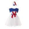 Girls Classic Stay Puft Costume Dress Birthday Party Pageant Tutu Dress with hat 7 Years White view 1