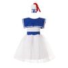 Girls Classic Stay Puft Costume Dress Birthday Party Pageant Tutu Dress with hat 7 Years White view 2