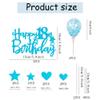 11Pcs Blue Happy 18th Birthday Cake Topper Glitter 18th Cake Decoration Sweet 18 Party Cake Decor with Balloon Hearts Stars for Boys Girls view 2