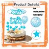 11Pcs Blue Happy 18th Birthday Cake Topper Glitter 18th Cake Decoration Sweet 18 Party Cake Decor with Balloon Hearts Stars for Boys Girls view 3