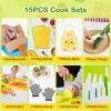 Valentines Day Gifts for Kids: 15PCS Montessori Toys for Age 3-12 Year Old - Toddler Kitchen Set Kids Knife Set for Real Cooking - Christmas Stocking Stuffers Easter Basket Stuffers Essentials Gifts view 2