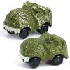 BEMITON Pack of 2 Dinosaur Car Toy - Birthday Gifts for 3 4 5 6 7 Year Old Boys Kids, Replacement Track Car with LED Light Up - Dino Accessories Compatible with Race Track Building Kits view 1
