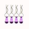 SERBNOPG for 1/5 1/8 1/10 1/12 4pcs Body Shell Clip Pin with Fixing Bracket Aluminum Mount Set RC Model Car for Toys Spare Parts Accessories RC Car Upgrade Part(Purple) view 1