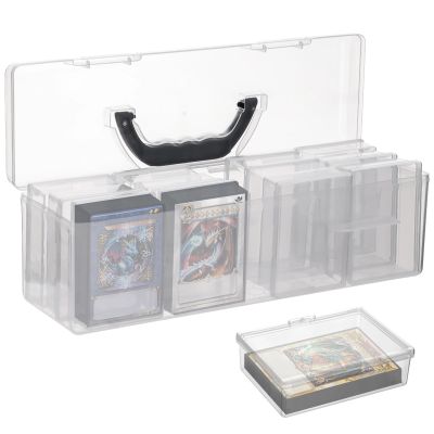 14-Piece Trading Card Case Set with 1 Large and 13 Small Card Boxes, Convenient and Organizer for Sports Cards, Game Cards, and More