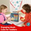 TOP BRIGHT Musical Activity Cube, Montessori Toys for 2 3 4 Year Old Toddlers, Baby DJ Table with Songs, Baby Activity Center with Bead Maze, First Birthday for Girls Boys 18 Months+ view 3