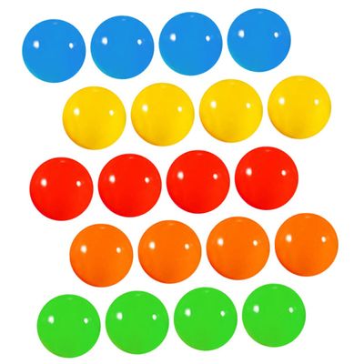 BRIGHTFUFU 20Pcs Plastic Lottery Balls for Entertainment and Party Use Decorative Sphere Balls in Yellow Red Green Blue and Orange Suitable for Fundraisers Company Events and Classroom Games