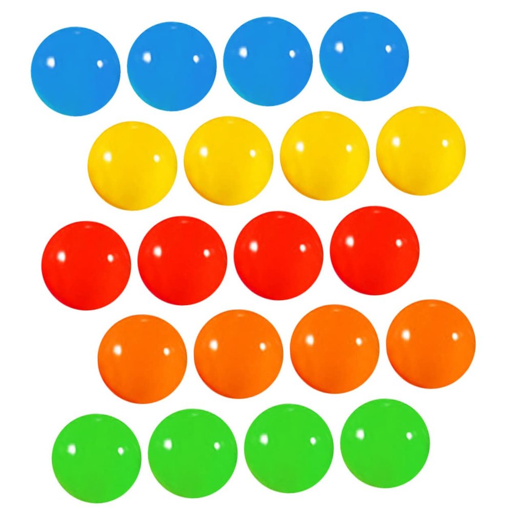 BRIGHTFUFU 20Pcs Plastic Lottery Balls for Entertainment and Party Use Decorative Sphere Balls in Yellow Red Green Blue and Orange Suitable for Fundraisers Company Events and Classroom Games