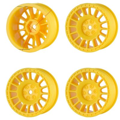 12mm Hex Wheels and Tires Compatible with 1/10 Scale Rally and Drift On-Road Racing Cars Compatible with TT02(AX-2203 Yellow)