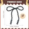 10 Pcs Pearl Bow Cake Toppers, 4.3x3.9 Inches Black Pearl Beaded Cake Decorations, Large and Small Pearls, Elegant Cupcake Toppers for Wedding, Birthday, Valentine's Day and Baby Shower Party Supplies view 2