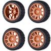 12mm Hex Wheels and Tires Compatible with 1/10 Scale Rally and Drift On-Road Racing Cars Compatible with TT02(AX-2312 Brown) view 1