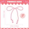 10 Pcs Pearl Bow Cake Toppers, 4.3x3.9 Inches Pink Pearl Beaded Cake Decorations, Large and Small Pearls, Elegant Cupcake Toppers for Weddings, Birthday, Valentines Day and Baby Shower Party Supplies view 2