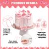 10 Pcs Pearl Bow Cake Toppers, 4.3x3.9 Inches Pink Pearl Beaded Cake Decorations, Large and Small Pearls, Elegant Cupcake Toppers for Weddings, Birthday, Valentines Day and Baby Shower Party Supplies view 3