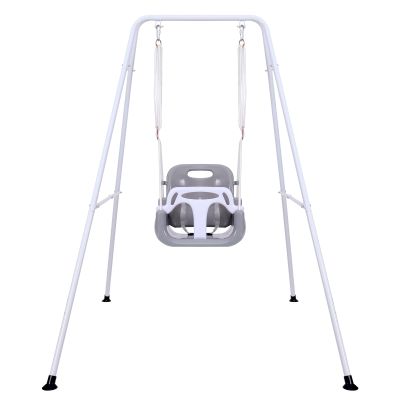 3-in-1 Toddler Swing Set, Metal A-Frame Hammock Chair Stand, Foldable Baby Swing Frame,Indoor/Outdoor Swing Stand for Toddler Baby Jumper Chair (Gray)