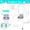 3-in-1 Toddler Swing Set, Metal A-Frame Hammock Chair Stand, Foldable Baby Swing Frame,Indoor/Outdoor Swing Stand for Toddler Baby Jumper Chair (Gray) view 2