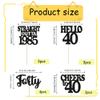 12 Pcs 40th Birthday Cupcake Toppers Black Glitter 40 Cupcake Decor Straight Outta 1985 Cupcake Decorations Set for Cheers to 40 Years Birthday Party Supplies view 2