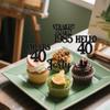 12 Pcs 40th Birthday Cupcake Toppers Black Glitter 40 Cupcake Decor Straight Outta 1985 Cupcake Decorations Set for Cheers to 40 Years Birthday Party Supplies view 4