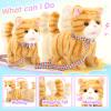 CatchCute Plush Toys Cat for Kids with Leash, Interactive Electronic Kitty That Walking,Meowing, and Tail Wagging, Stuffed Cat Christmas Birthday Gift for Boys and Girls view 4