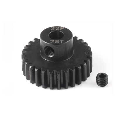 32P 5mm 13T 14T 15T 16T 17T 18T 19T 20T 21T Black Hardened Steel Metal Pinion Motor Gear for 1/10 RC Car(28T)