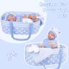 Aori Reborn Baby Dolls Bassinet - Baby Doll Carrier Bed Soft Doll Carrier Accessories with Handle for 17-22 inches Newborn Girls (Blue) view 2