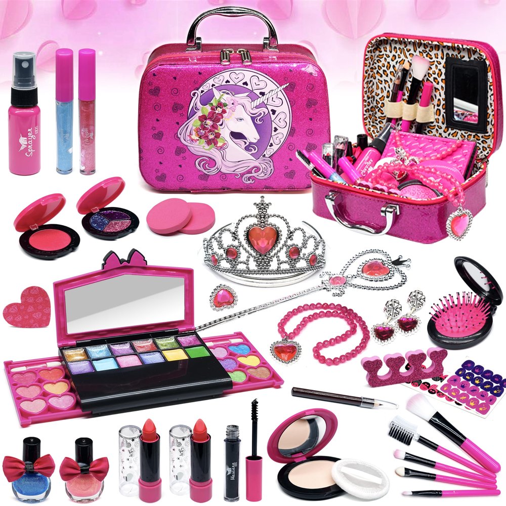 Kids Makeup Sets for Girls - Kids Makeup for Girls, Maquillaje para Nias, Play Make Up Kit, Best Toys for Little Girl,Princess Toddler Kid Stuff, Ages3-12Year Old Girl Birthday Gifts