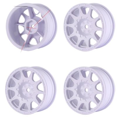 12mm Hex Wheels and Tires Compatible with 1/10 Scale Rally and Drift On-Road Racing Cars Compatible with TT02(AX-2302 White)