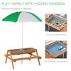 AMNOOI Kids Picnic Table with Adjustable Umbrella & Hidden Sand/Water Play Storage  Solid Wood Outdoor Furniture for Garden, Patio, Balcony | Multi-Purpose Activity Table for Playtime, Snacks view 4
