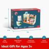 TOP BRIGHT Wooden Ice Cream Pretend Play Toys, Play Kitchen Set for Kids with Ice Cream Counter & Scoop & Menu, Montessori Toys for Boys Girls Capybara Gift Age 3+ view 3