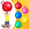 Lewtemi 5 Pcs Hopper Ball 31 Inch Outdoor Games Jumping Hopping Inflatable Bouncing Ball with Handle and Air Pump for Kids Adults Sport Field Playground Exercise Obstacle Course view 3