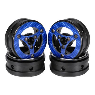 1.9 Inch Carbon Fiber Delrin Wheel Rims Compatible with 1/10 RC Crawler Builds Compatible with TGH Dlux Gspeed V4 UGRC Chassis(4PCS D Blue)