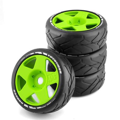 105mm 1/8 Scale Off-Road Buggy Tires and Wheels with 17mm Hex Compatible with Various 1:8 RC Cars(Green)