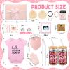 13 Pcs New Mom Gifts for Girls Baby Shower Basket Gift Pregnancy New Parents Basket Gift for Couples Gender Reveal Gifts with Mom and Dad Baby Showers Care Package for First Time Moms view 2