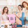 13 Pcs New Mom Gifts for Girls Baby Shower Basket Gift Pregnancy New Parents Basket Gift for Couples Gender Reveal Gifts with Mom and Dad Baby Showers Care Package for First Time Moms view 3