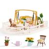 Rolife Super Creator Series Accessroies, DIY Mini Flower Garden Scenery Kit, Miniature Dollhouse Castle Building Kit's Part, Sunny Break Terrace Gift for Kids Adults Women view 1