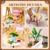 Rolife Super Creator Series Accessroies, DIY Mini Flower Garden Scenery Kit, Miniature Dollhouse Castle Building Kit's Part, Sunny Break Terrace Gift for Kids Adults Women view 4