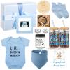 13 Pcs New Mom Gifts for Boys Baby Shower Basket Gift Pregnancy New Parents Basket Gift for Couples Gender Reveal Gifts with Mom and Dad Baby Showers Care Package for First Time Moms view 1