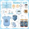 13 Pcs New Mom Gifts for Boys Baby Shower Basket Gift Pregnancy New Parents Basket Gift for Couples Gender Reveal Gifts with Mom and Dad Baby Showers Care Package for First Time Moms view 2