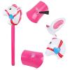 12PCS Inflatable Stick Horse,Blow Up Horse Head on Stick Pony Costume Western Cowboy Cowgirl Baby Shower Birthday Party Decorations Halloween Supplies Favors Props, 38 Inches (Pink) view 3