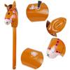 6PCS Inflatable Stick Horse,Blow Up Horse Head on Stick Pony Costume Western Cowboy Cowgirl Baby Shower Birthday Party Decorations Halloween Supplies Favors Props, 38 Inches (Brown) view 3