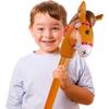 6PCS Inflatable Stick Horse,Blow Up Horse Head on Stick Pony Costume Western Cowboy Cowgirl Baby Shower Birthday Party Decorations Halloween Supplies Favors Props, 38 Inches (Brown) view 4