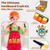 ZLemma Cardboard Construction Tools Kit 124-Pieces with Waist Bag, Safety Ring Saw, Screwdriver, Waist Bag and Gift Box  Safe DIY Construction Kit for Childrens Creative Building & Crafting view 2