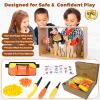 ZLemma Cardboard Construction Tools Kit 124-Pieces with Waist Bag, Safety Ring Saw, Screwdriver, Waist Bag and Gift Box  Safe DIY Construction Kit for Childrens Creative Building & Crafting view 4