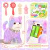CatchCute Plush Toys Cat for Kids with Leash, Interactive Electronic Kitty That Walking,Meowing,and Tail Wagging, Pretend Play Realistic Cat Christmas Birthday Gifts for Boys and Girls view 2