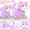 CatchCute Plush Toys Cat for Kids with Leash, Interactive Electronic Kitty That Walking,Meowing,and Tail Wagging, Pretend Play Realistic Cat Christmas Birthday Gifts for Boys and Girls view 4