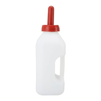 2L Calf Feeding Bottle Thicken Leakproof Silicone Nipple Calf Nursing Feeding Supplies with Handle for Farm Pasture Durable Plastic Design Easy to Hold and Use (Horizontal Milk Pot)
