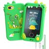 UCIDCI Dinosaur Kids Smart Phone Toys for Boy Dual Camera & Music Player Toddler Selfie Phone Toys Road Trip Toys with Learning Games, Christmas, Birthday Gifts for 3 4 5 6 7 Year Old Green view 1