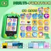 UCIDCI Dinosaur Kids Smart Phone Toys for Boy Dual Camera & Music Player Toddler Selfie Phone Toys Road Trip Toys with Learning Games, Christmas, Birthday Gifts for 3 4 5 6 7 Year Old Green view 2