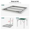 Bonnlo Portable Square Game Table, Suittable for 4 Players, with Cup Holders and Chip Grooves, for Poker and Domino, Puzzles Game, 35", Green view 4