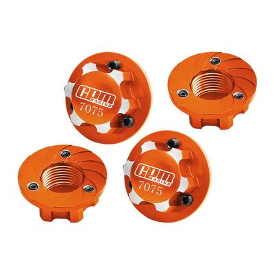 Aluminum 7075 Alloy Wheel Nut 17mm for LOSI 1/6 8IGHT-X Super Lasernut 4WD Brushless Buggy-LOS04019 & 1/7 1/8 Arrma RC Car Upgrade Parts - Orange